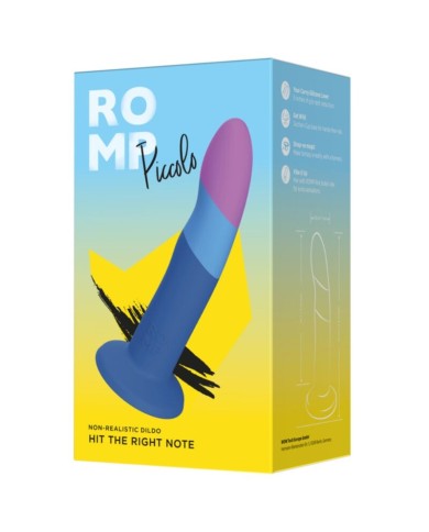ROMP - PICCOLO GODEMICHET EN SILICONE AVEC VENTOUSE TRICOLORE 14 CM