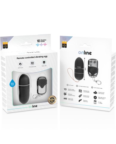 ONLINE - OEUF VIBRANT TÉLÉCOMMANDE L NOIR