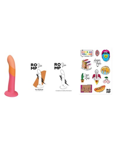 ROMP - DIZI GODEMICHET EN SILICONE AVEC VENTOUSE TRICOLÉ 18 CM