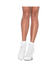 LEG AVENUE - CHAUSSETTES VOLANTS EN DENTELLE BLANCHE