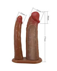 PRETTY LOVE - MANCHON DOUBLE PÉNIS YAIRON AVEC EXTENSION DE 4 CM MULÂTRE PRETTY LOVE - MANCHON DOUBLE PÉNIS YAIRON AVEC EXTENSION DE 4 CM MULÂTRE