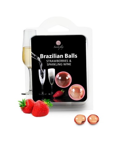 SECRETPLAY - ENSEMBLE DE BOULES BRÉSILIENNES FRAISE ET CHAMPAGNE