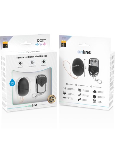 ONLINE - OEUF VIBRANT TÉLÉCOMMANDE S NOIR