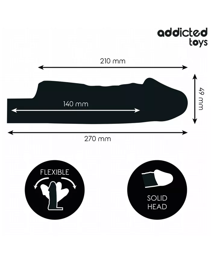 ADDICTED TOYS - GAINE PÉNIS TRANSPARENTE TAILLE M 27 CM