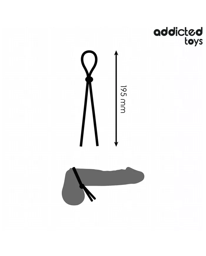 ADDICTED TOYS - CORDE EN SILICONE POUR LE PÉNIS À BOUCLE UNIQUE ADDICTED TOYS - CORDE EN SILICONE POUR LE PÉNIS À BOUCLE UNIQUE