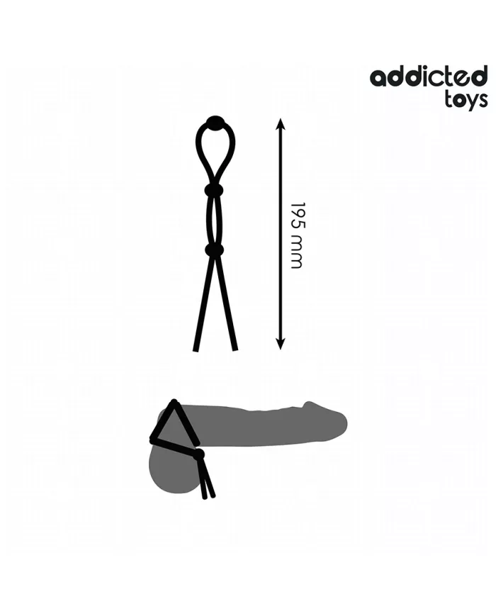 ADDICTED TOYS - CORDE EN SILICONE POUR LE PÉNIS À TRIPLE BOUCLE