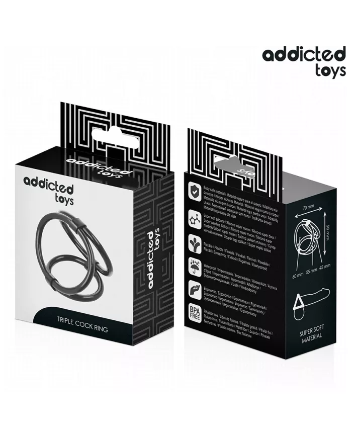 ADDICTED TOYS - ANNEAU PÉNIS TRIPLE ADDICTED TOYS - ANNEAU PÉNIS TRIPLE