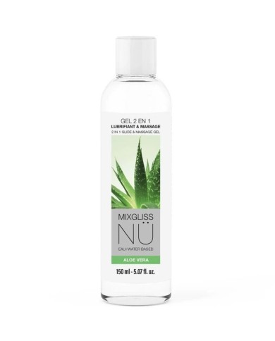 MIXGLISS - GEL LUBRIFIANT ET DE MASSAGE 2 EN 1 À BASE D'EAU NURU À L'ALOE VERA 150 ML