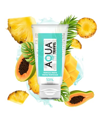 AQUA TRAVEL - SAVEUR LUBRIFIANT A BASE D''EAU FRUITS TROPICAUX - 50 ML