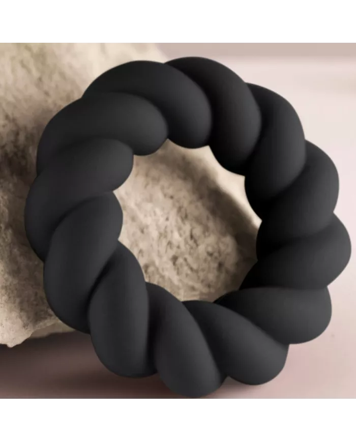 ROCKS-OFF - ANNEAU DE MASTURBATION EN SILICONE NOIR TWIST ROCKS-OFF - ANNEAU DE MASTURBATION EN SILICONE NOIR TWIST