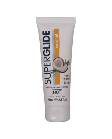 HOT - SUPERGLIDE LUBRIFIANT COMESTIBLE À BASE D'EAU ET DE NOIX DE COCO 75 ML