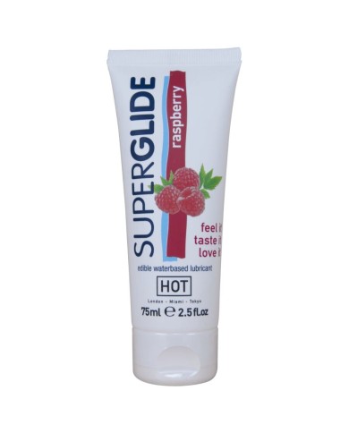 HOT - SUPERGLIDE LUBRIFIANT COMESTIBLE À BASE D'EAU FRAMBOISE 75 ML