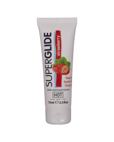 HOT - SUPERGLIDE LUBRIFIANT COMESTIBLE À BASE D'EAU FRAISE 75 ML