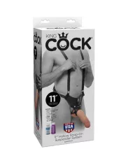 KING COCK - STRAP-ON AVEC GODE CREUX 28 CM ET SANGLES COULEUR CHAINE KING COCK - STRAP-ON AVEC GODE CREUX 28 CM ET SANGLES COULEUR CHAINE