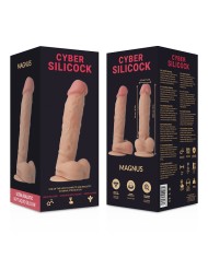 CYBER SILICOCK - STRAP-ON MAGNUS SILICONE LIQUIDE AVEC 3 ANNEAUX GRATUITS 20.5 CM -O- 4.1 CM