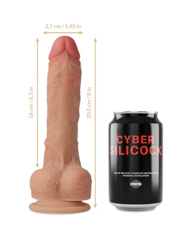 CYBER SILICOCK - STRAP-ON CONNOR SILICONE LIQUIDE AVEC 3 ANNEAUX GRATUITS 20.5 CM -O- 3.7 CM