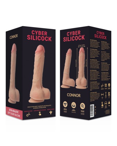 CYBER SILICOCK - STRAP-ON CONNOR SILICONE LIQUIDE AVEC 3 ANNEAUX GRATUITS 20.5 CM -O- 3.7 CM