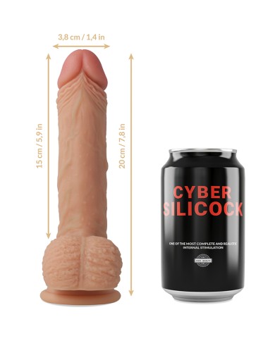 CYBER SILICOCK - STRAP-ON FREEMAN LIQUIDE SILICONE AVEC 3 ANNEAUX GRATUITS 20 CM -O- 3.8 CM