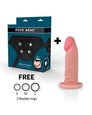 ROCKARMY - HARNAIS + GODE RÉALISTE TIGRE DOUBLE DENSITÉ 14 CM -O- 4.46 CM