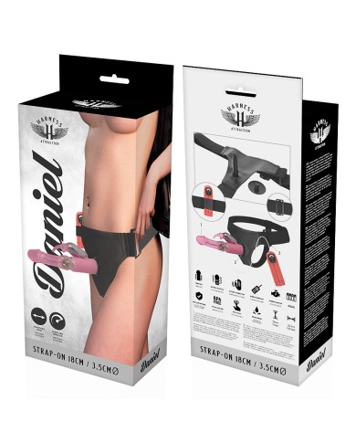 HARNESS ATTRACTION - RNES DANIEL AVEC VIBRATION ET ROTATION 18 CM -O- 3.5 CM