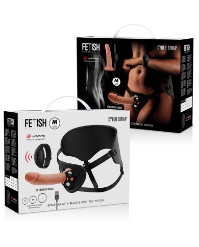FETISH SUBMISSIVE CYBER STRAP - HARNAIS AVEC TÉLÉCOMMANDE DILDO WATCHME M TECHNOLOGIE