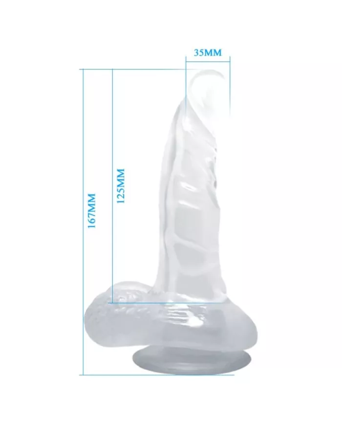 BAILE - GODE RÉALISTE AVEC VENTOUSE ET TESTICULES 16.7 CM TRANSPARENT BAILE - GODE RÉALISTE AVEC VENTOUSE ET TESTICULES 16.7 CM TRANSPARENT