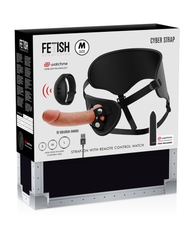 FETISH SUBMISSIVE CYBER STRAP - HARNAIS AVEC GODE ET TÉLÉCOMMANDE BULLET TECHNOLOGIE WATCHME M