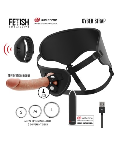 FETISH SUBMISSIVE CYBER STRAP - HARNAIS AVEC GODE ET TÉLÉCOMMANDE BULLET TECHNOLOGIE WATCHME L