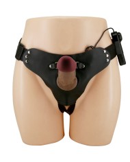 PRETTY LOVE - STARKS SLIP HARNAIS DILDO VIBRANT MULTI-VITESSES 17,5 CM MARRON CLAIR