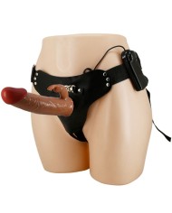 PRETTY LOVE - MARION HARNAIS SLIP UNIVERSEL AVEC DILDO VIBRANT 19 CM MARRON