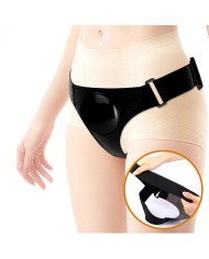 PRETTY LOVE - SLIP HARNAIS UNIVERSEL AVEC GODE VIBRANT ET SQUIRTING 15,5 CM MULATO