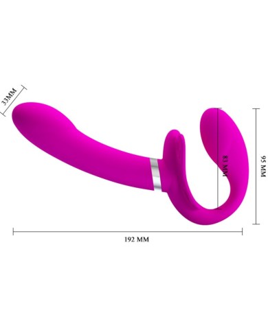 PRETTY LOVE - VIBRATEUR DOUBLE STRAP-ON VALERIE 12 VIBRATIONS VIOLET