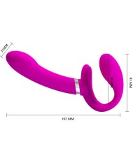 PRETTY LOVE - VIBRATEUR DOUBLE STRAP-ON VALERIE 12 VIBRATIONS VIOLET