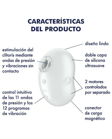 SATISFYER - CUTIE GHOST VIBRATEUR POSER BLANC
