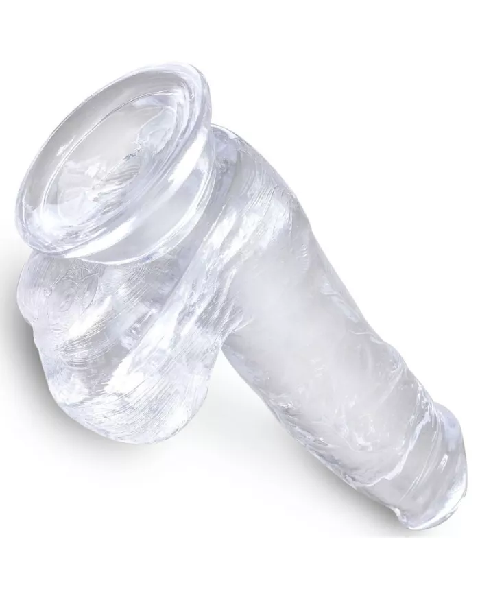KING COCK - CLEAR PÉNIS RÉALISTE AVEC BOULES 13.5 CM TRANSPARENT