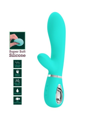 PRETTY LOVE - VIBRATEUR MULTIFONCTION G-SPOT THOMAS VERT AQUA