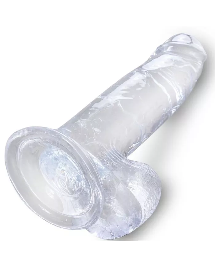 KING COCK - CLEAR PÉNIS RÉALISTE AVEC BOULES 15.2 CM TRANSPARENT