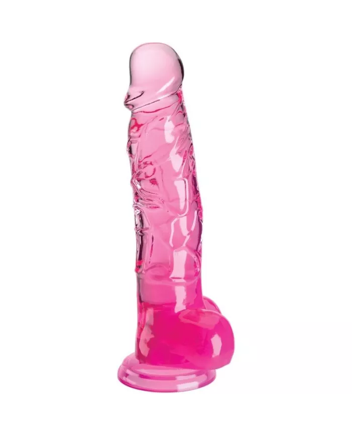 KING COCK - CLEAR PÉNIS RÉALISTE AVEC BOULES 16.5 CM ROSE