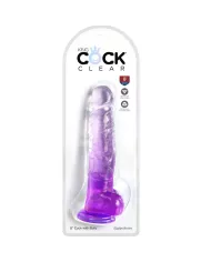 KING COCK - CLEAR PÉNIS RÉALISTE AVEC BOULES 16.5 CM VIOLET