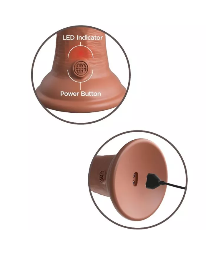 KING COCK - ELITE GODE RÉALISTE VIBRANT & SILICONE 15.2 CM CARAMEL