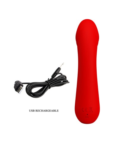 PRETTY LOVE - VIBRATEUR RECHARGEABLE CETUS ROUGE