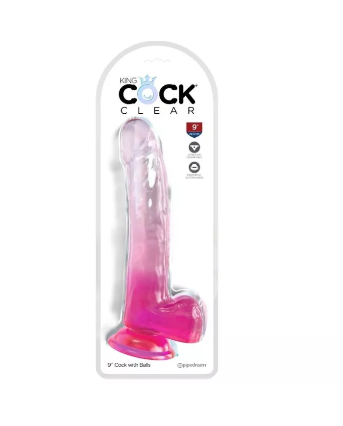 KING COCK - CLEAR GODE AVEC TESTICULES 20.3 CM ROSE KING COCK - CLEAR GODE AVEC TESTICULES 20.3 CM ROSE