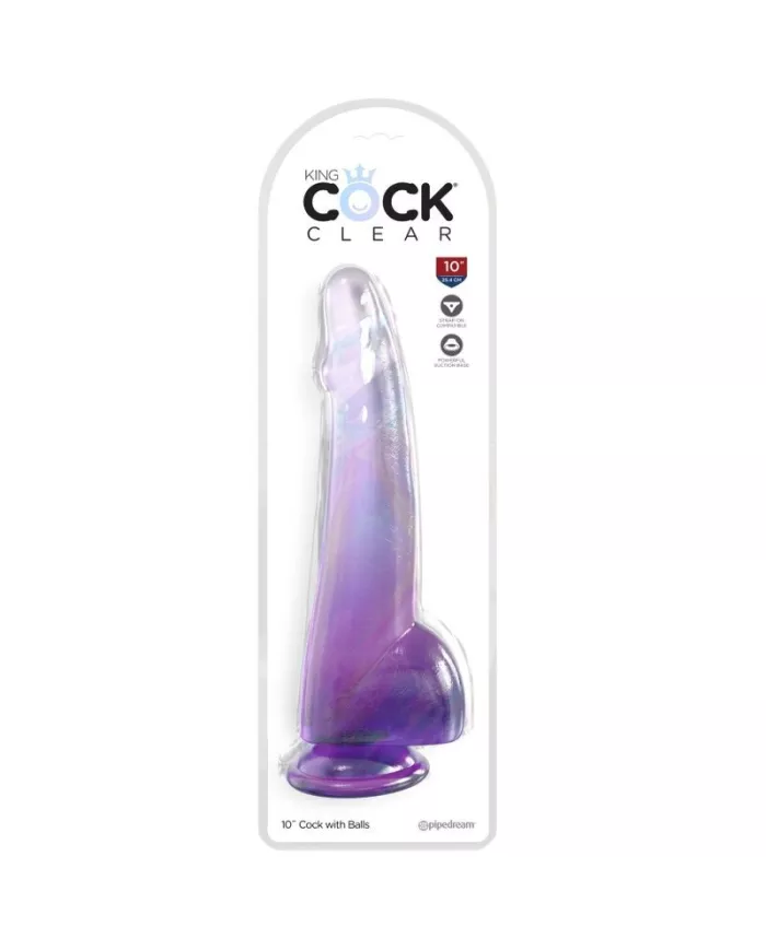 KING COCK - CLEAR GODE  TESTICULES 19 CM VIOLET KING COCK - CLEAR GODE  TESTICULES 19 CM VIOLET