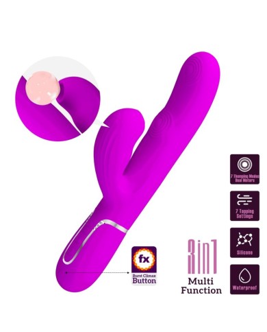 PRETTY LOVE - VIBRATEUR POINT G MULTIFONCTION 3 EN 1 PERLITA VIOLET