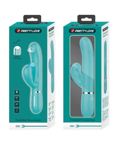 PRETTY LOVE - PERLITA VIBRATEUR MULTIFONCTION 3 EN 1 POINT G VERT AQUA