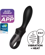 SATISFYER - APPLICATION VIBRATEUR ANAL HEAT CLIMAX NOIR