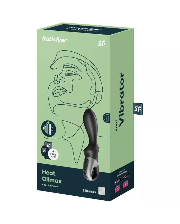 SATISFYER - APPLICATION VIBRATEUR ANAL HEAT CLIMAX NOIR