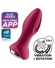 SATISFYER - APPLICATION DE PLUG VIBRANT ROTATOR PLUG 2+ ROUGE SATISFYER - APPLICATION DE PLUG VIBRANT ROTATOR PLUG 2+ ROUGE
