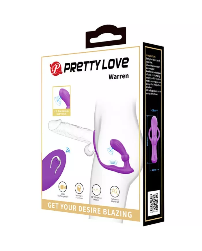 PRETTY LOVE - BAGUE WARREN ET VIBRATEUR ANAL VIOLET