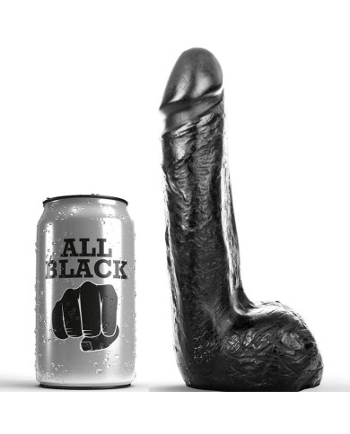 ALL BLACK - GODE RÉALISTE NOIR DOUX 20 CM